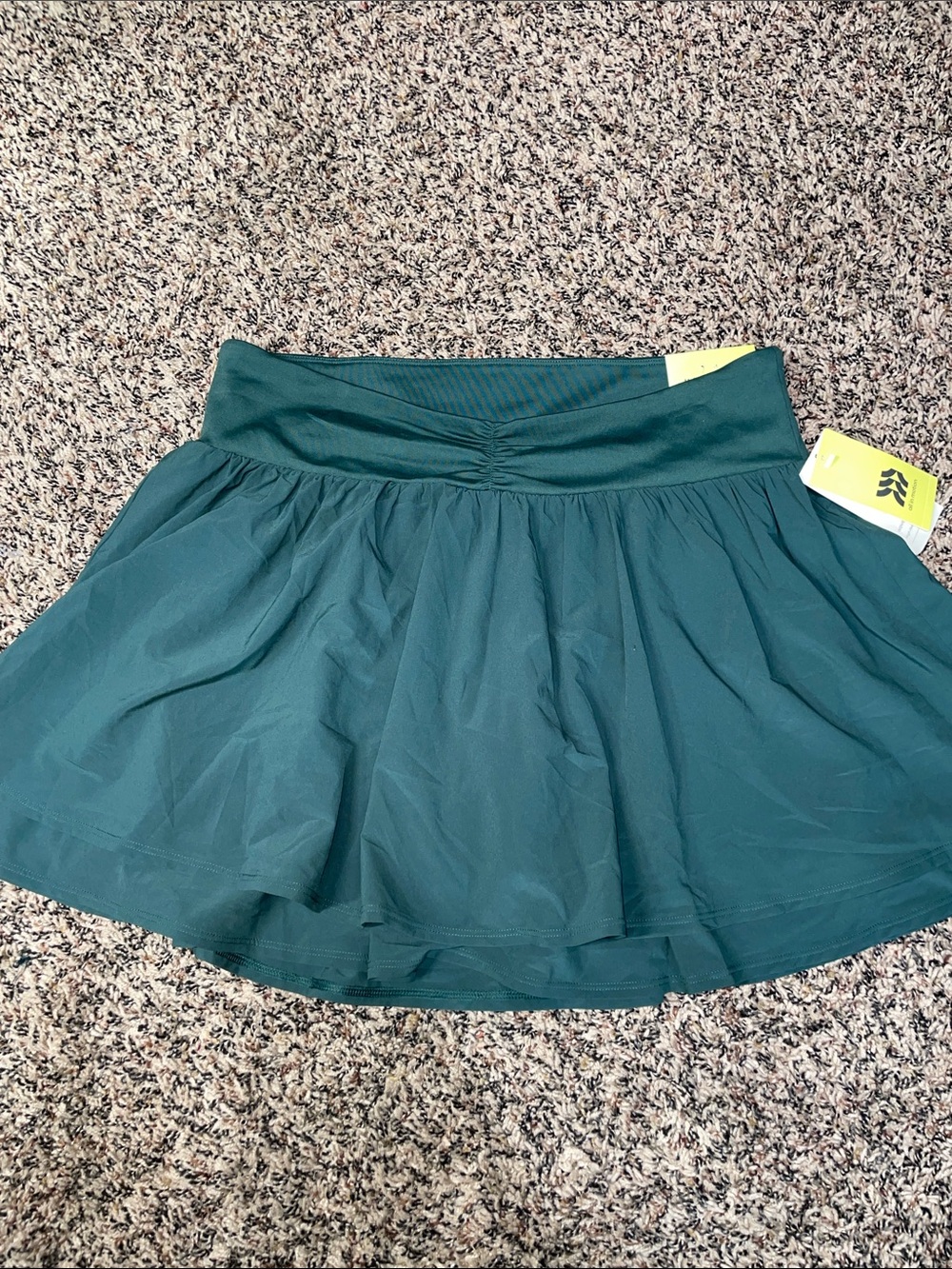 All In Motion High-Rise Woven Shirred Active Skort Forest Green Size L NWT
